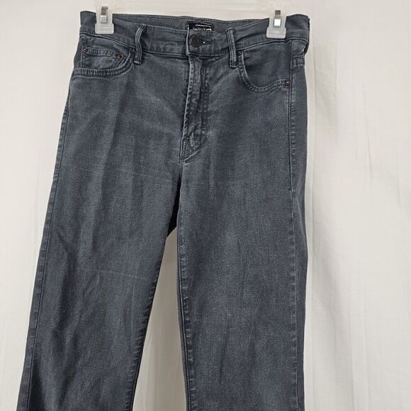 MOTHER The Insider Crop Step Fray Cropped Bootcut Jeans Train Stops Size 26 - Picture 6 of 14